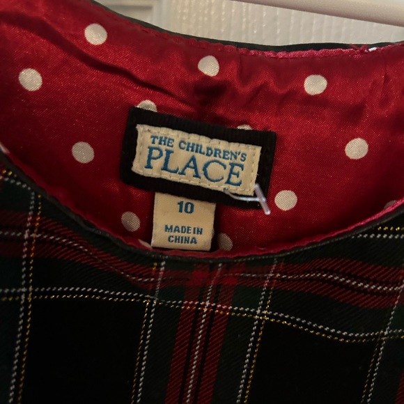 The Children’s Place plaid tartan Christmas jumper dress 10 - Picture 2 of 2